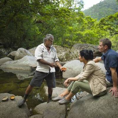 Tour guide leading a visitor experience in Tropical North Queensland